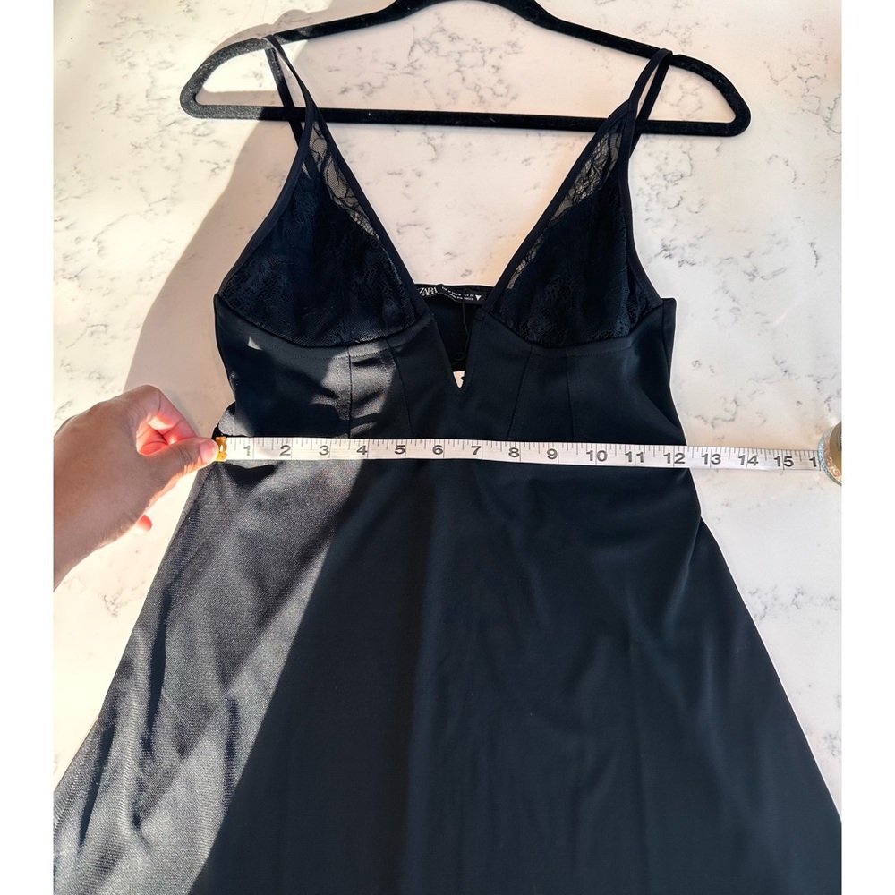 NWT Zara Mini Deep V Slip Dress - Size Medium - Picture 16 of 17